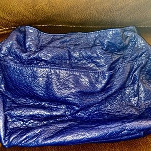 A Blue Leather Hobo Purse